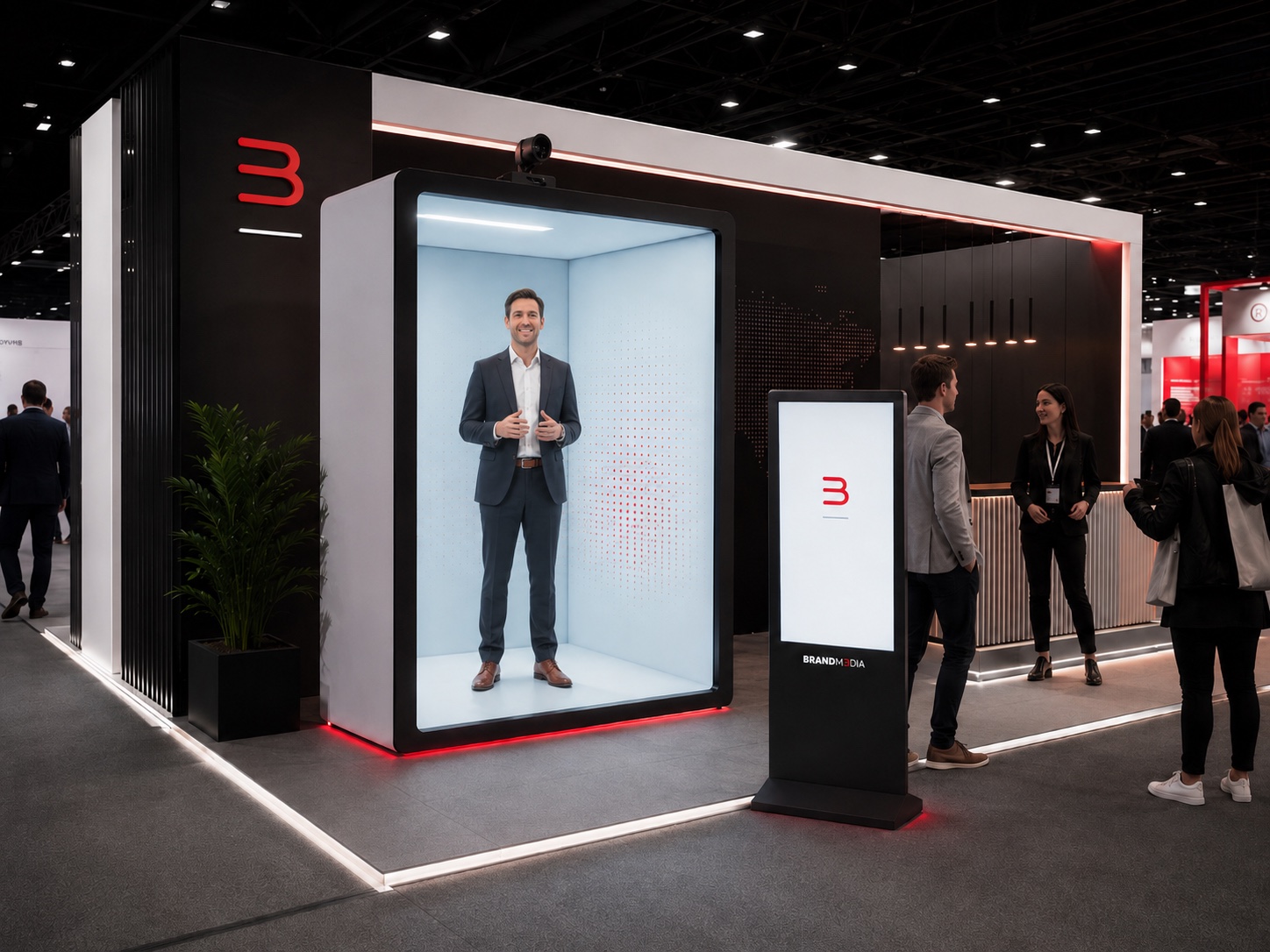 HoloBox and touchscreen kiosk trade-show experience